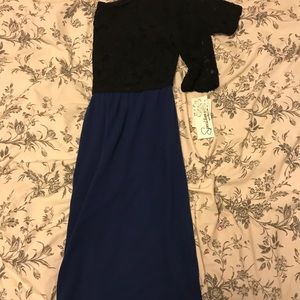 NWT Black and blue lace cocktail dress